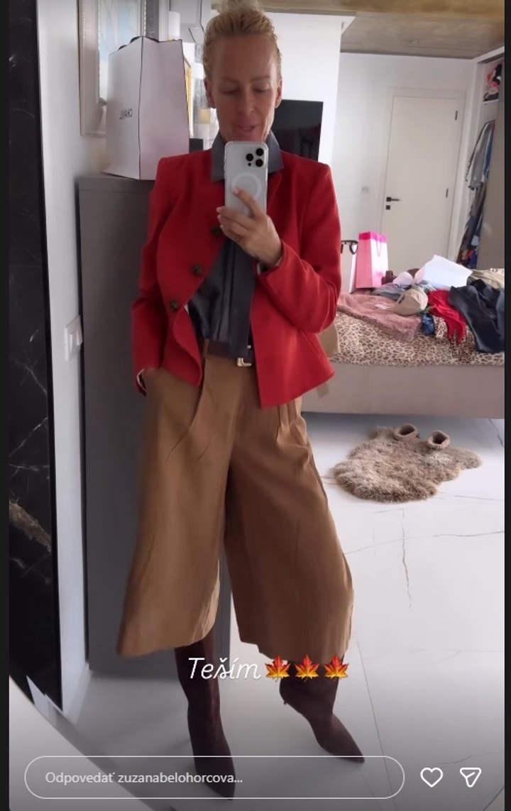 Zuzana Belohorcová, culottes, široké nohavice, móda 